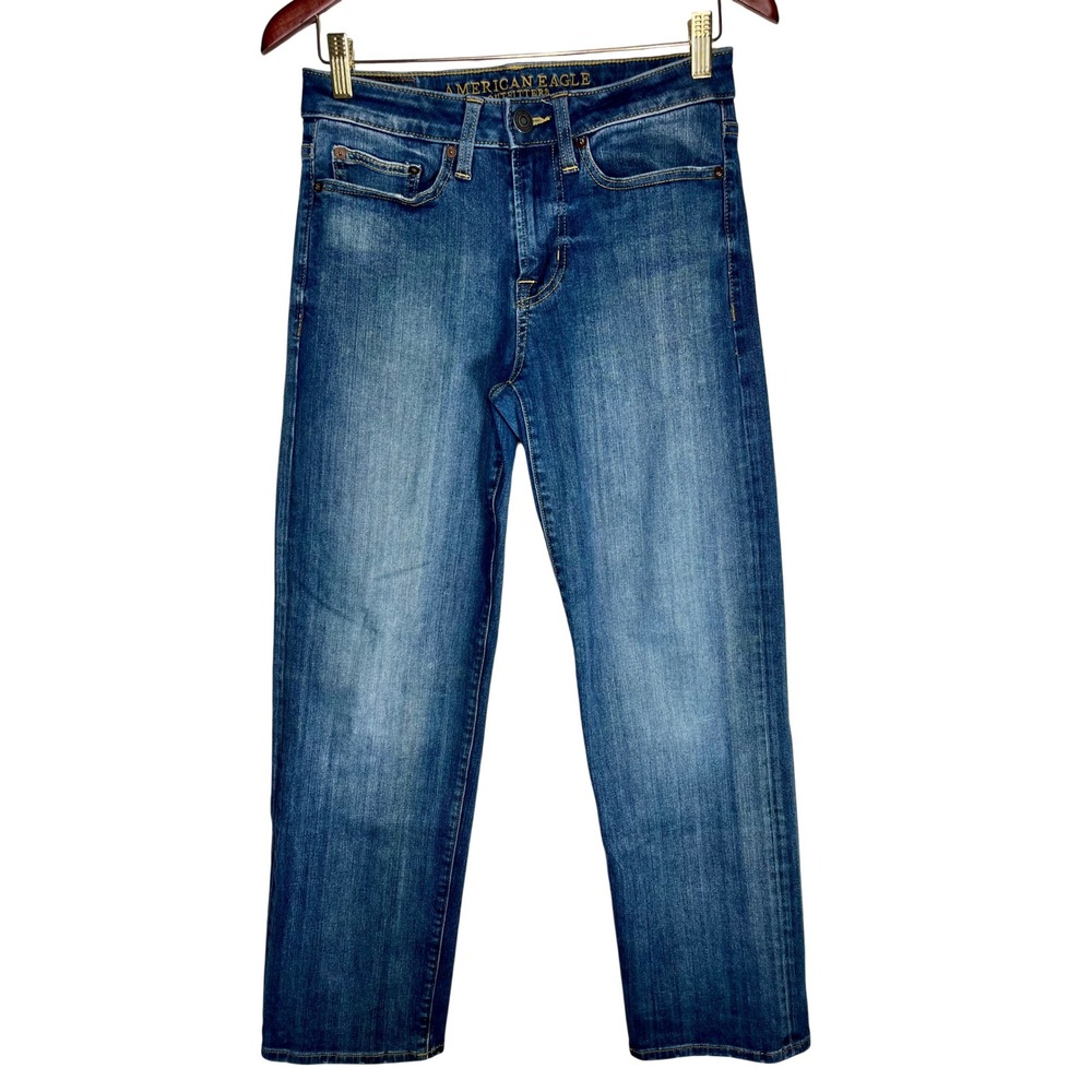 American Eagle Jeans Mens 26x30 Blue 360 Extreme Flex Slim‎ Straight Mid Rise - Picture 2 of 8
